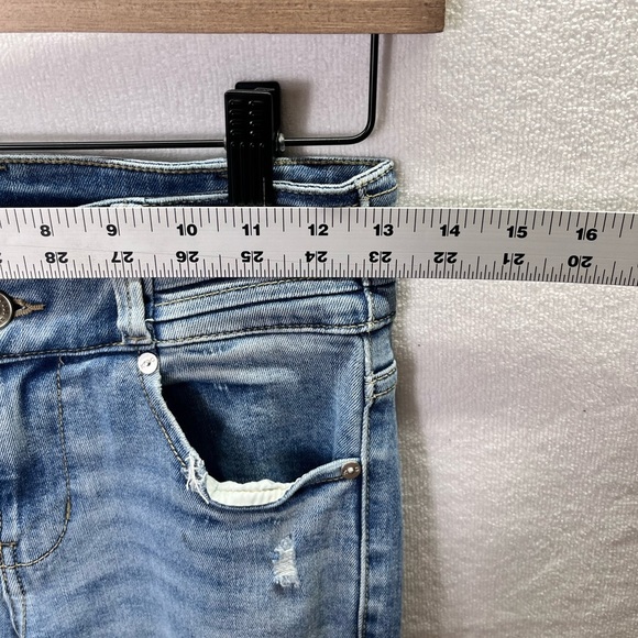 KanCan Skinny Double Button Jeans Womens 1/24 Blue Denim Stretch Cute Chic 2160 - Picture 5 of 10